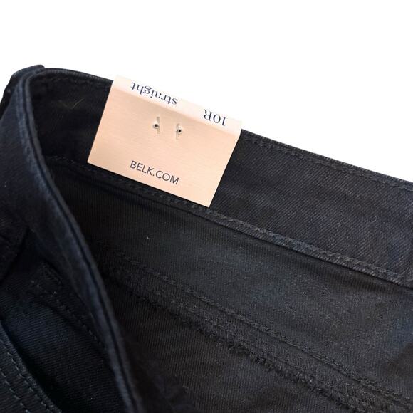 Crown & Ivy Size 10 R NWT Black Straight Leg Jeans Stretch Black NEW - Picture 5 of 5